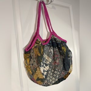 NWT Tangerine Temple Mixed Fabric Patched Boho Shoulder Mini Bag